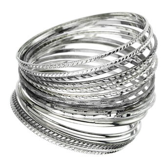 Tonal metal bangles