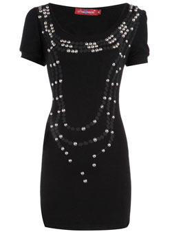 Uttam black stud tunic