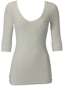 Dorothy Perkins Vanilla v-neck rib top