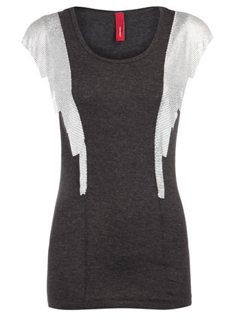 Dorothy Perkins Vero Moda grey embellished top