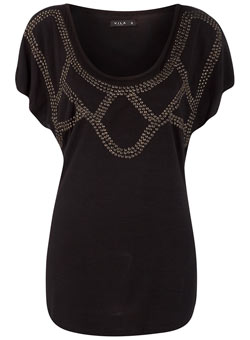 Vila black stud t-shirt