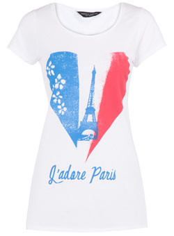 Dorothy Perkins White Paris tee