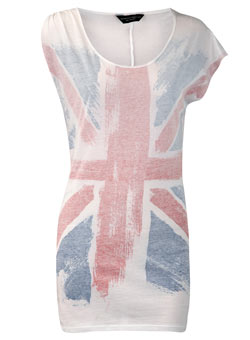 Dorothy Perkins White reverse flag tee