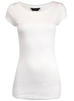 White slash neck top