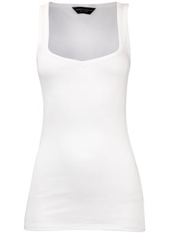 WHITE V NECK VEST