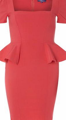 Dorothy Perkins Womens Amy Childs Eleanor coral peplum dress-