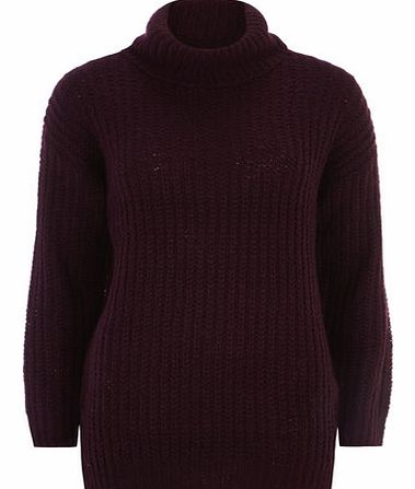 Dorothy Perkins Womens Berry Roll Neck Jumper- Purple DP55148855