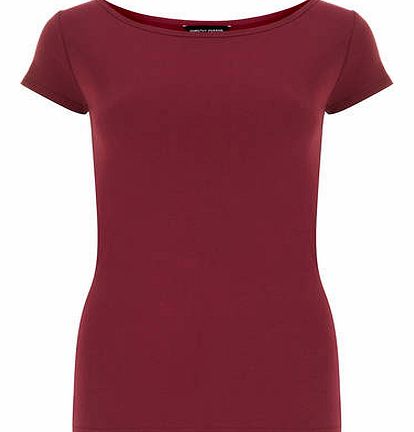 Womens Berry short sleeve slash tee- Burgundy