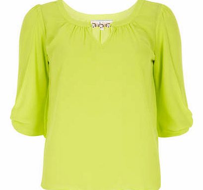 Womens Billie & Blossom Lime embellished top-