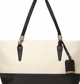 Dorothy Perkins Womens Black and bone block tote bag- Black