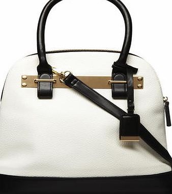 Dorothy Perkins Womens Black and white kettle bag- Black