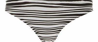 Dorothy Perkins Womens Black and White Textured Bikini Bottoms-