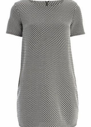 Dorothy Perkins Womens Black and White Zip Shift Dress- Black