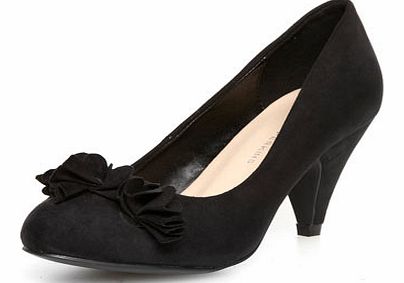 Womens Black ruffle trim court- Black DP22241501