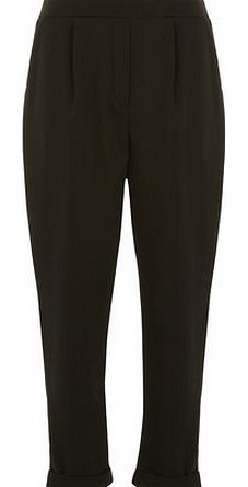 Dorothy Perkins Womens Black Satin Crepe Peg Trousers- Black