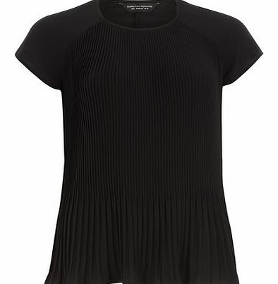 Dorothy Perkins Womens Black Short Sleeve Pleat Top- Black