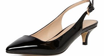 Dorothy Perkins Womens Black slingbback kitten heels- Black