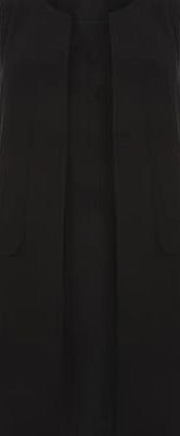 Dorothy Perkins Womens Black Woven Sleeveless Jacket- Black