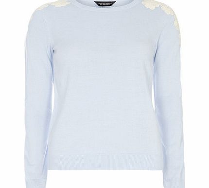 Dorothy Perkins Womens Blue Daisy Design Jumper- Blue DP55302650