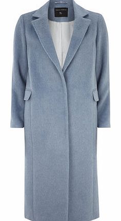 Dorothy Perkins Womens Blue Maxi Longline Boyfriend Coat- Blue