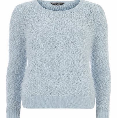 Dorothy Perkins Womens Blue Pom Pom Jumper- Pale Blue DP55145819