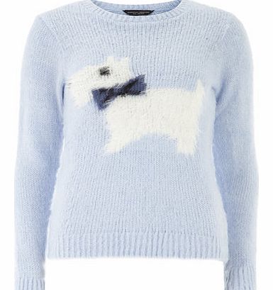 Dorothy Perkins Womens Blue Scotty Dog Jumper- Blue DP55159619