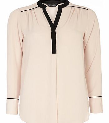 Dorothy Perkins Womens Blush Contrast Long Line Shirt- Pink