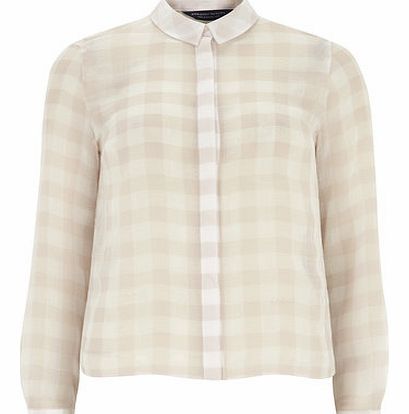 Womens Blush Crinkle Check Shirt- Pink DP05444915