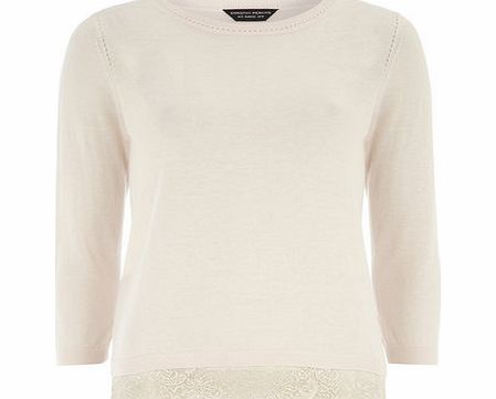 Womens Blush Lace Hem Jumper- Blush DP55200015