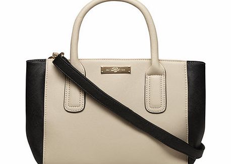 Dorothy Perkins Womens Bone and black mini curve tote bag- Black