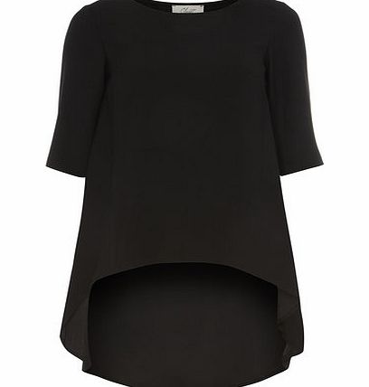 Dorothy Perkins Womens Closet Black High Low Blouse- Black