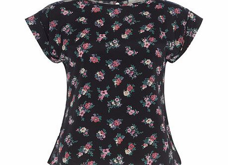 Dorothy Perkins Womens Closet Multi Floral Lace Back Blouse- Fl