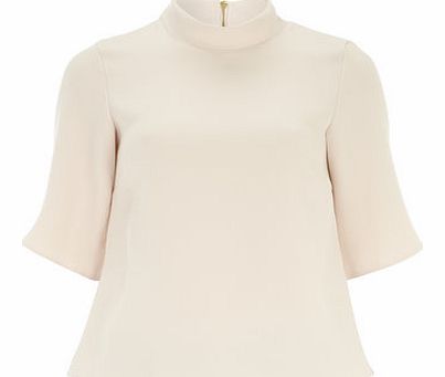 Womens Closet Nude Collar Blouse- White DP61600316