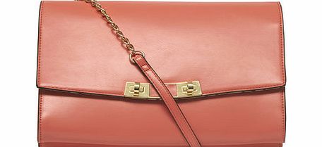 Dorothy Perkins Womens Coral compartment shoulder bag- Coral