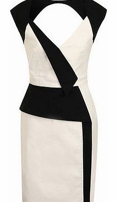 Dorothy Perkins Womens Cream and black contrast dress- Cream