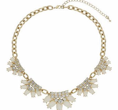 Womens Cream Flower Necklace- Cream DP49814592