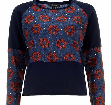 Dorothy Perkins Womens Cutie Blue Flower Print Top- Blue