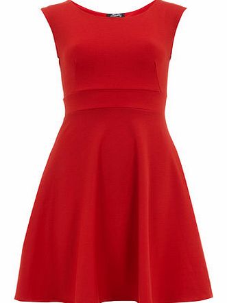 Womens Fever Fish Red Ponte Skater Dress- Red