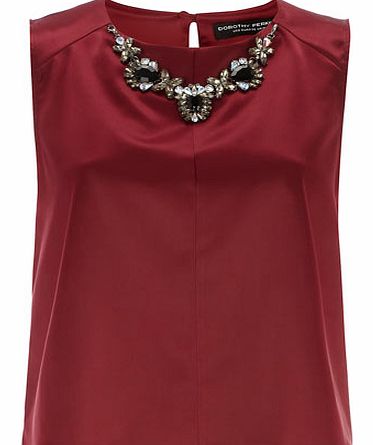 Dorothy Perkins Womens Fuschia Embellished Shell Top- Pink