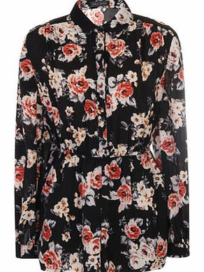 Dorothy Perkins Womens Girls On Film Dark Floral Print Playsuit-