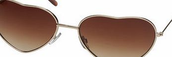 Dorothy Perkins Womens Gold Edgewear Heart Sunglasses- Gold