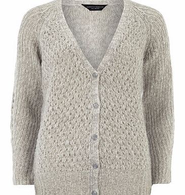 Womens Grey Bobble Cardigan- Grey DP55146666