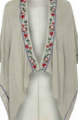 Dorothy Perkins Womens Grey Embroidered Wrap- Grey DP11157200