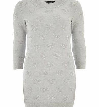 Womens Grey Heart Textured Tunic- Grey DP55145766