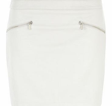 Dorothy Perkins Womens Grey Mock Croc Mini Skirt- Grey DP74421461