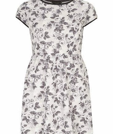 Womens Grey rose waffle dress- Grey DP56373062