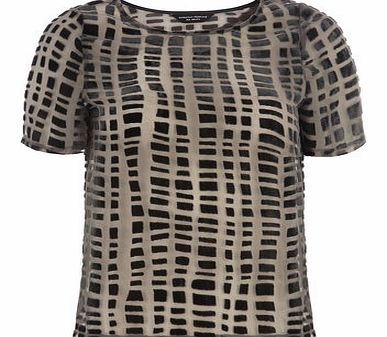 Dorothy Perkins Womens Grey Square Devore Tee- Grey DP05472762