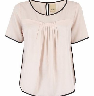 Womens Ichi Short Sleeve Blouse- Dusky Rose