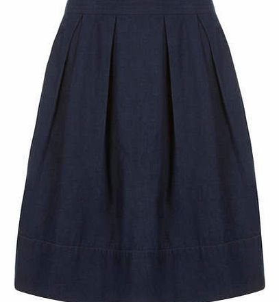 Dorothy Perkins Womens Indigo denim midi skirt- Blue DP70281240