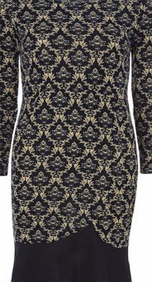 Dorothy Perkins Womens Indulgence Navy Fleece Pencil Dress- Blue